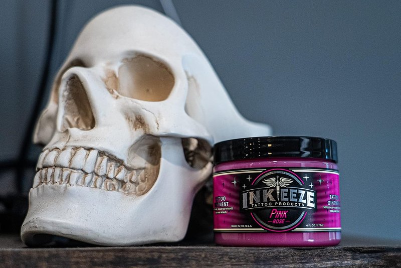 INK-EEZE Pink Tattoo Ointment - Vegan Aftercare with Essential Oils | 6oz Bubble Gum Scent