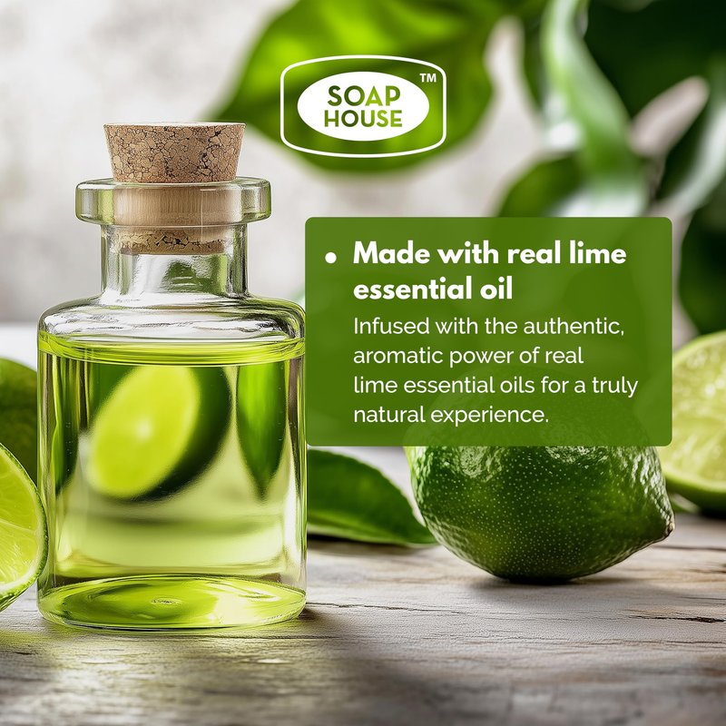 Soap House Hand Soap | Lime Essence | Made with Pure Lime Essential Oil | Pack of 4 units (16.9 Fl Oz x 4)