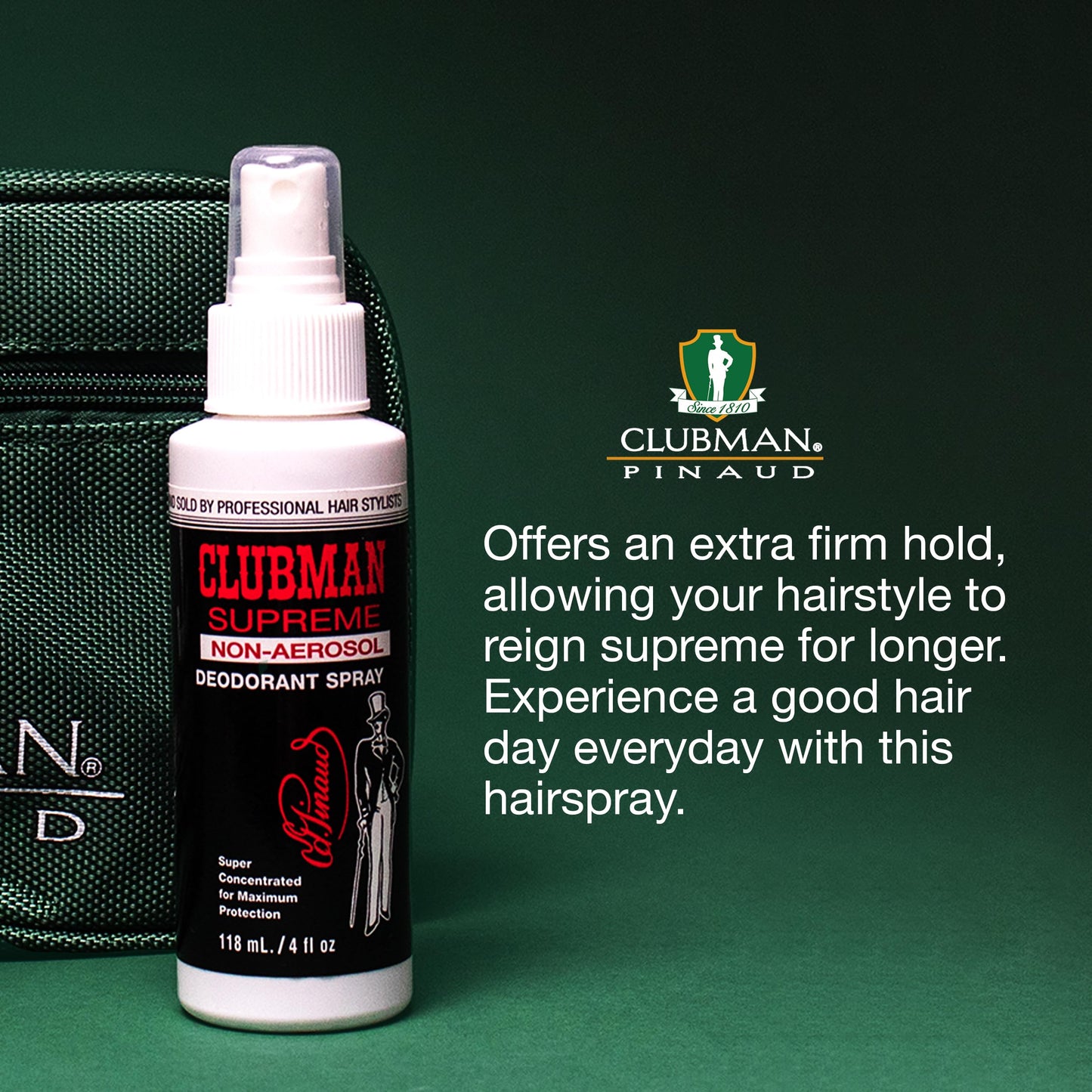 Clubman Supreme Non Aerosol Hairspray – Extra Hold Styling & Grooming Hair Spray for Men with Panthenol, 8 fl oz