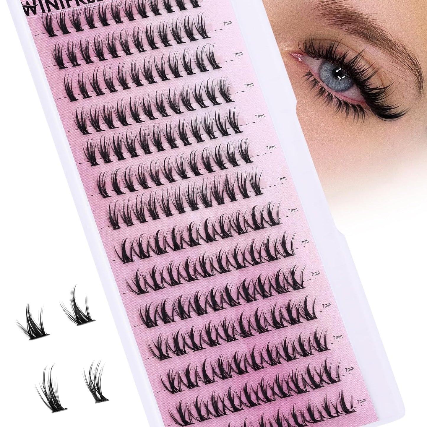 Winifred Bottom Lash Clusters Thick Volume Lower Lash Extension DIY Individual Lashes Bottom Clusters Lashes for Cluster Eyelash Extensions (168pcs)