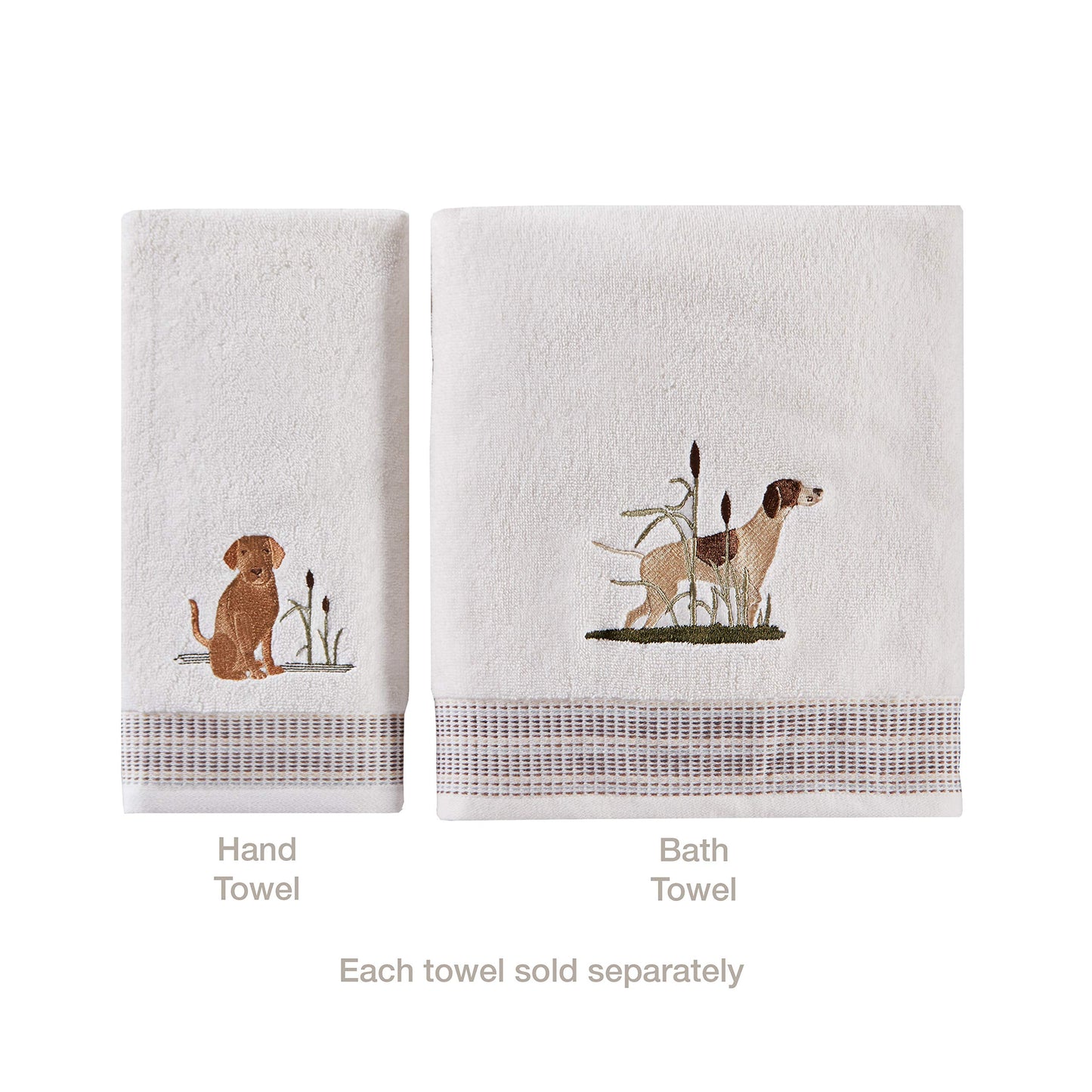 SKL Home Adirondack Dogs Bath Towel, White