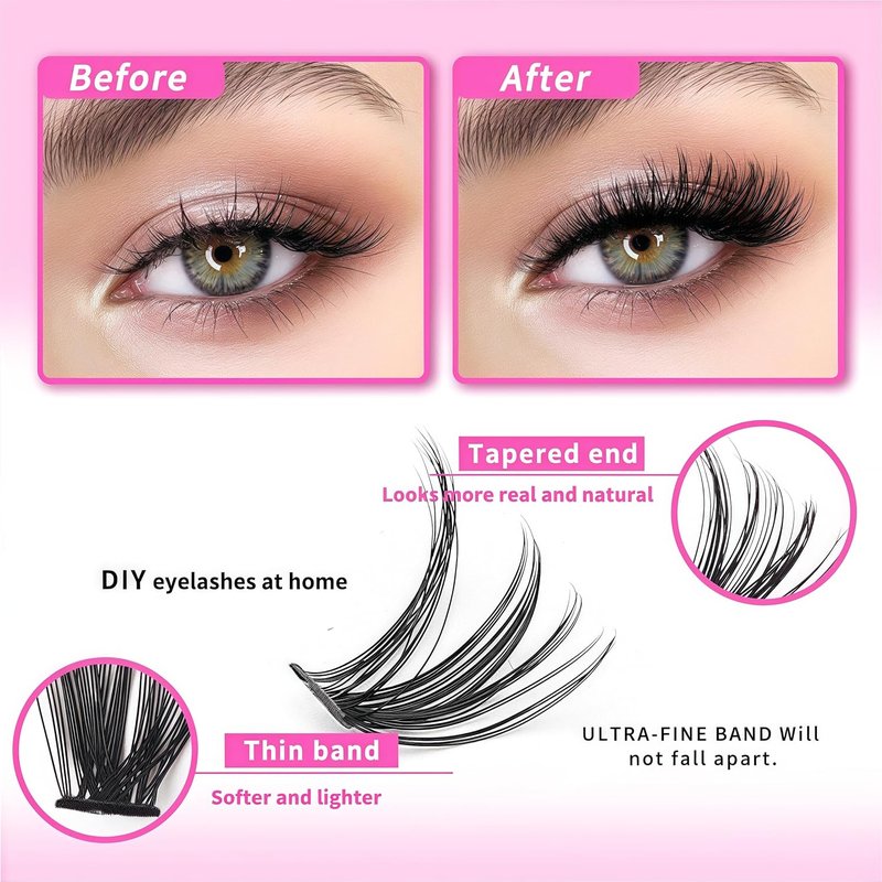 Lash Extension Kit - 800 Pcs 30D-100D Fluffy Volume Individual DIY Eyelashes | Wispy 9-16mm with Glue & Tweezers