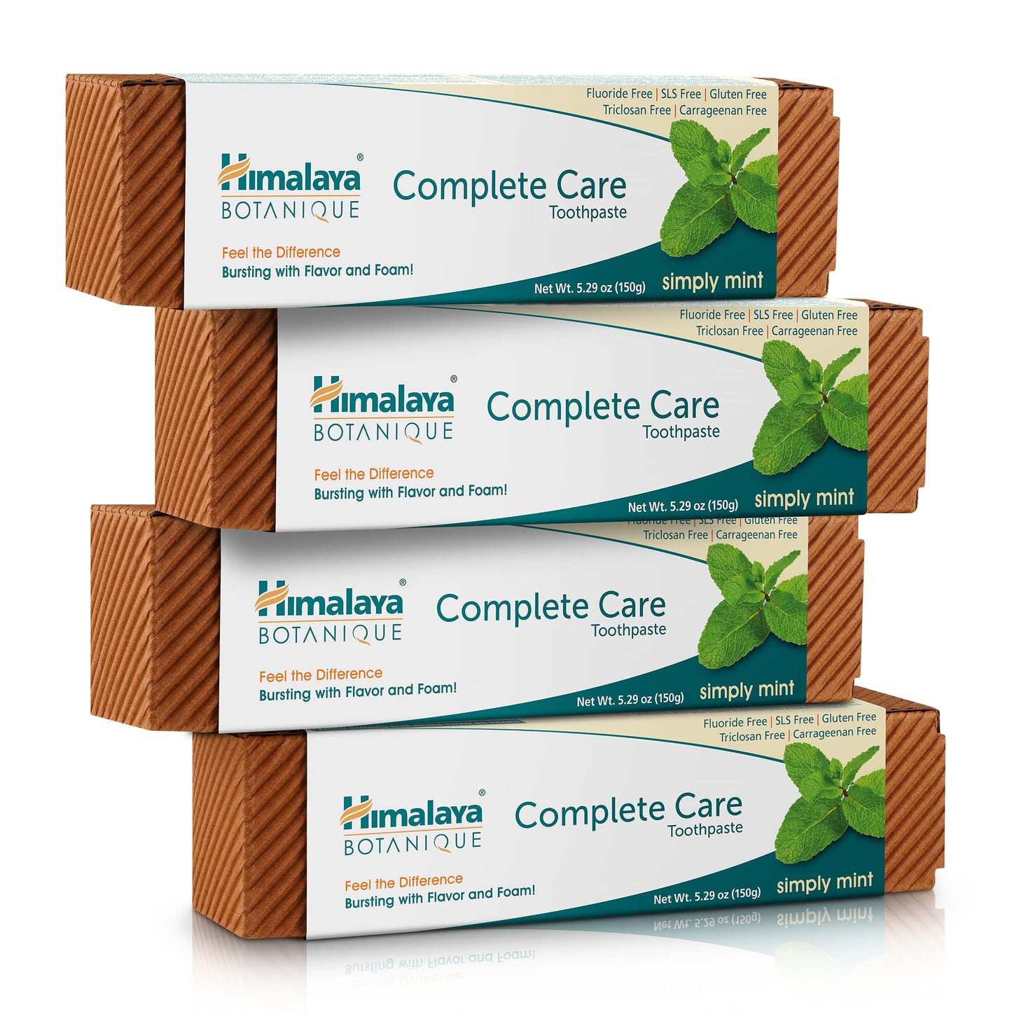 Himalaya Botanique Complete Care Toothpaste - Herbal, Mint, Fluoride-Free, SLS Free - 5.29 Oz, 4 Pack