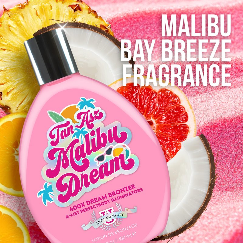 Tan Asz U Malibu Dream Tanning Lotion, 400X Dream Bronzer, A-List Perfectbody Illuminators with Hyaluronic Acid, Peptides & Marine Collagen, 13.5 Fl Oz