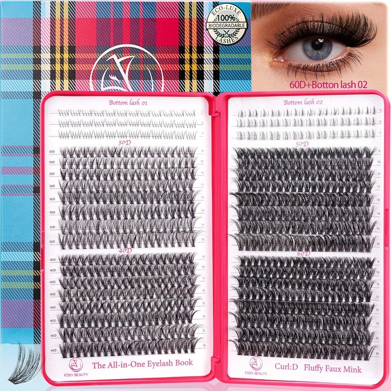 Lash Clusters - 30D/40D/50D/60D Natural Fluffy Eyelash Extensions | D Curl for DIY Home Use