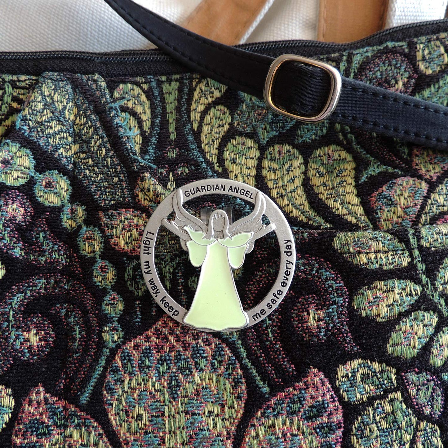 Light My Way Guardian Angel Auto Visor Clip, Glow in the Dark, Gifts for Drivers, 1 7/8-Inches, by Abbey & CA Gift