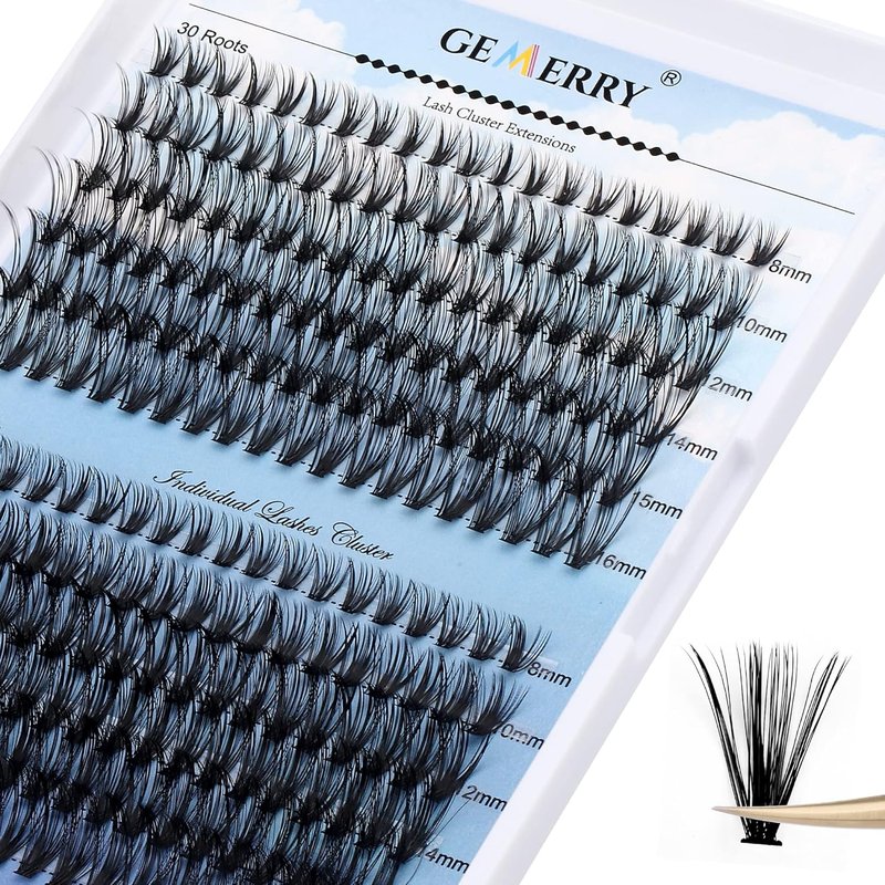 Natural Lash Clusters - 280 PCS D Curl Mink Eyelash Extensions | Soft & Natural DIY Lashes (8-16mm)