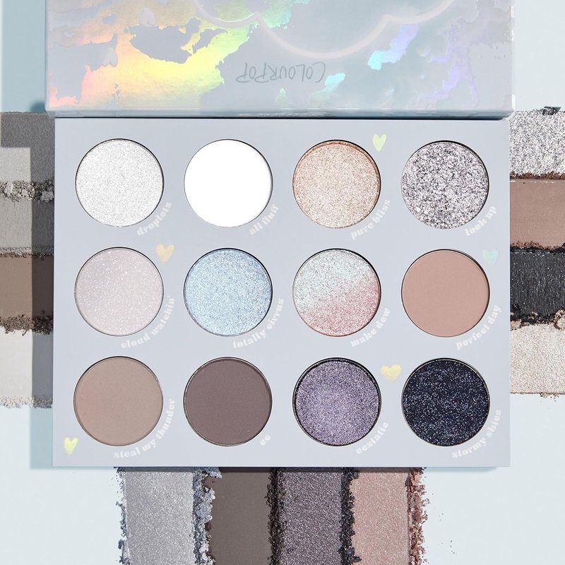 ColourPop Eyeshadow Palette - High-Pigment Eye Makeup with Matte, Metallic & Glitter Finishes | Cloud 9 (0.49 oz)