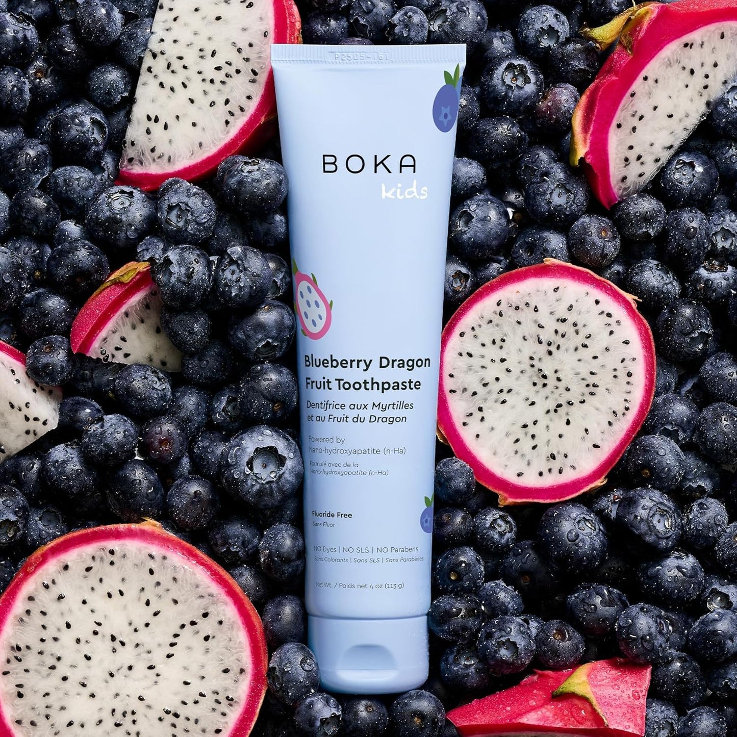 Fluoride Free Nano Hydroxyapatite Toothpaste - Blueberry Dragon Fruit Flavor | 4 oz, 3-Pack