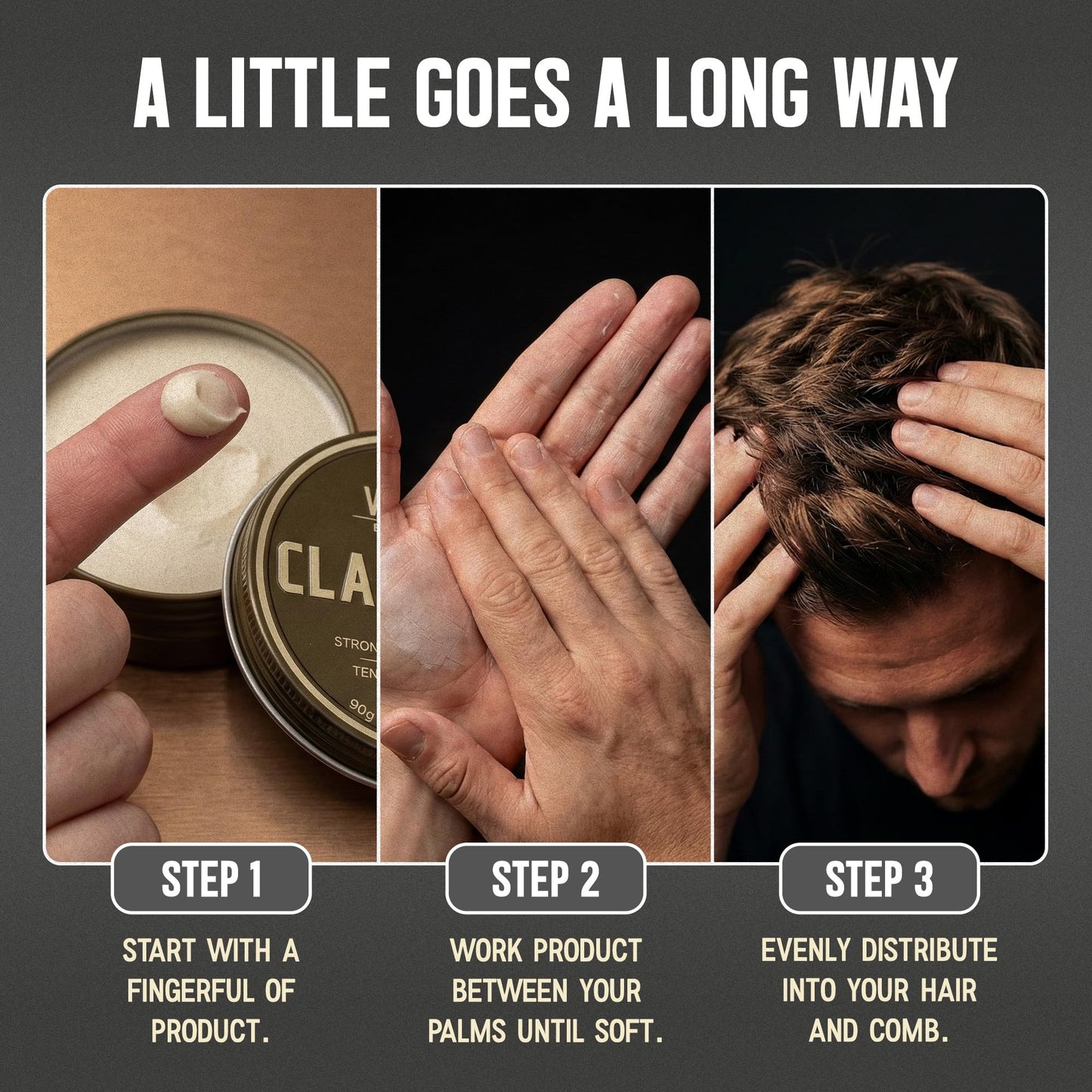 Victory Barber & Brand Claymore hair pomade for men | Strong Hold Matte Finish Men's Clay Pomade | made in usa | Designed by barbers, made for the rugged | Texturizing & Styling Clay 3.1 Oz