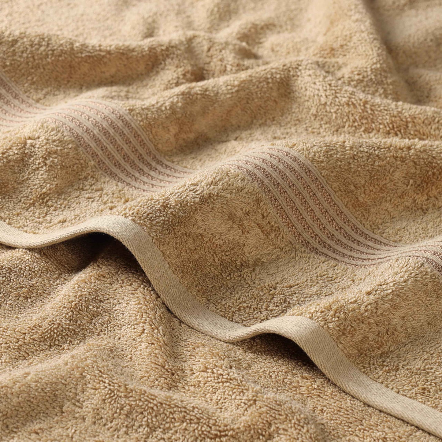 Superior 100% Long Staple Combed Cotton Face Towels, 10 Piece, Toast