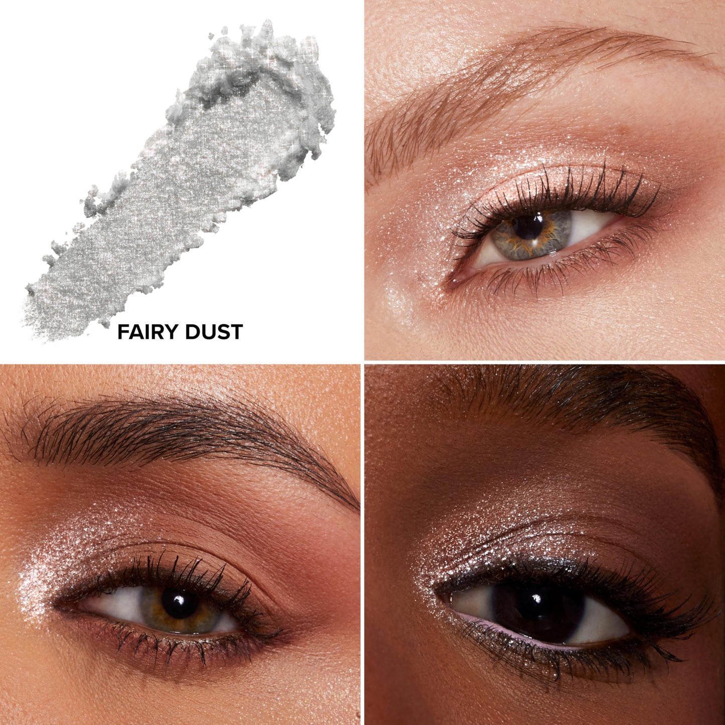 Too Faced Disco Crush High Shine Glitter Multi-Use Eye + Face Sparkle | Creamy, Iridescent, Multichrome Face & Eyeshadow Glitter, 0.05 Ounce, Fairy Dust