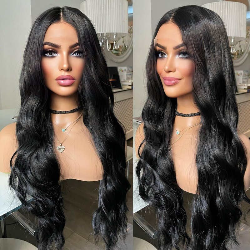 WXHWCX Blonde Long Wavy Hair Synthetic Lace Front Wig Natural Hairline Heat Resistant Fiber Hair Free Part Glueless Lace Wig for Women Cosplay Daily Wig
