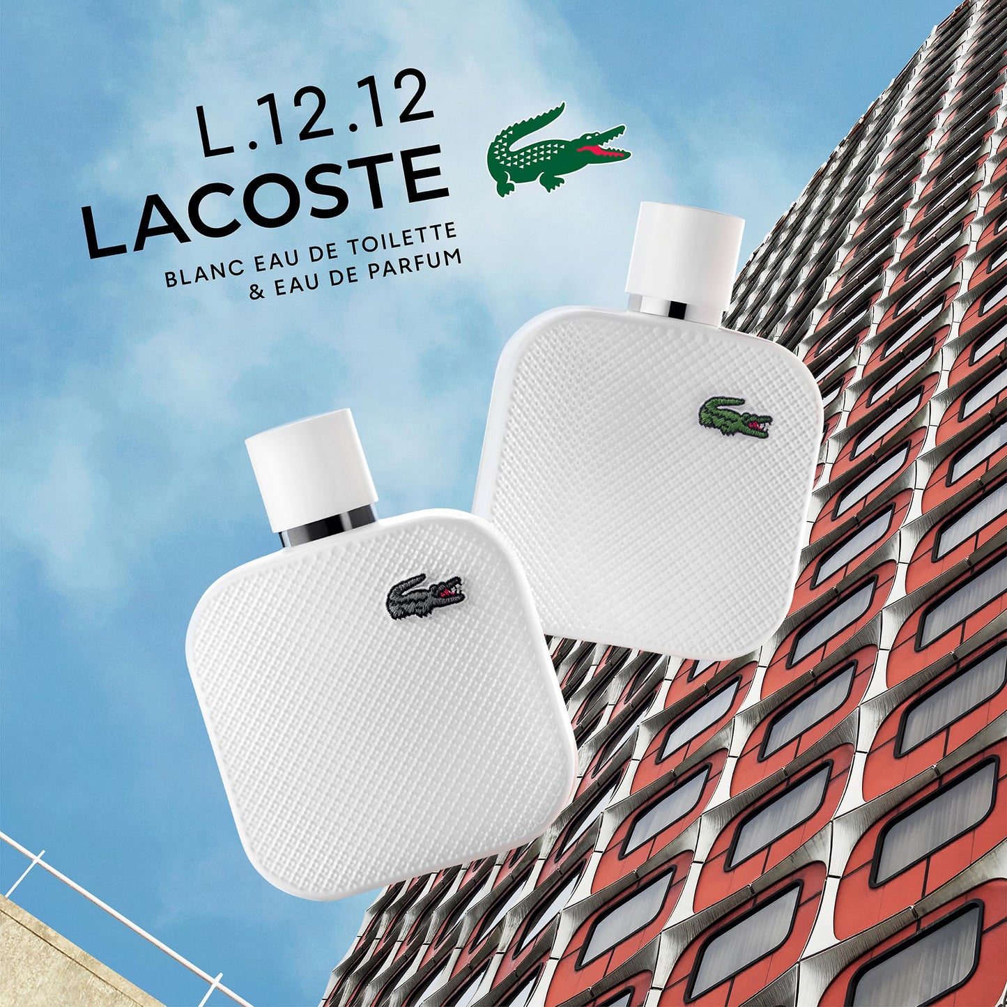 Lacoste - L.12.12 Blanc Eau de Toilette - Men's Fragrance - Woody Aromatic - With notes of Grapefruit, Tuberose & Vetiver - 1.7 Fl Oz