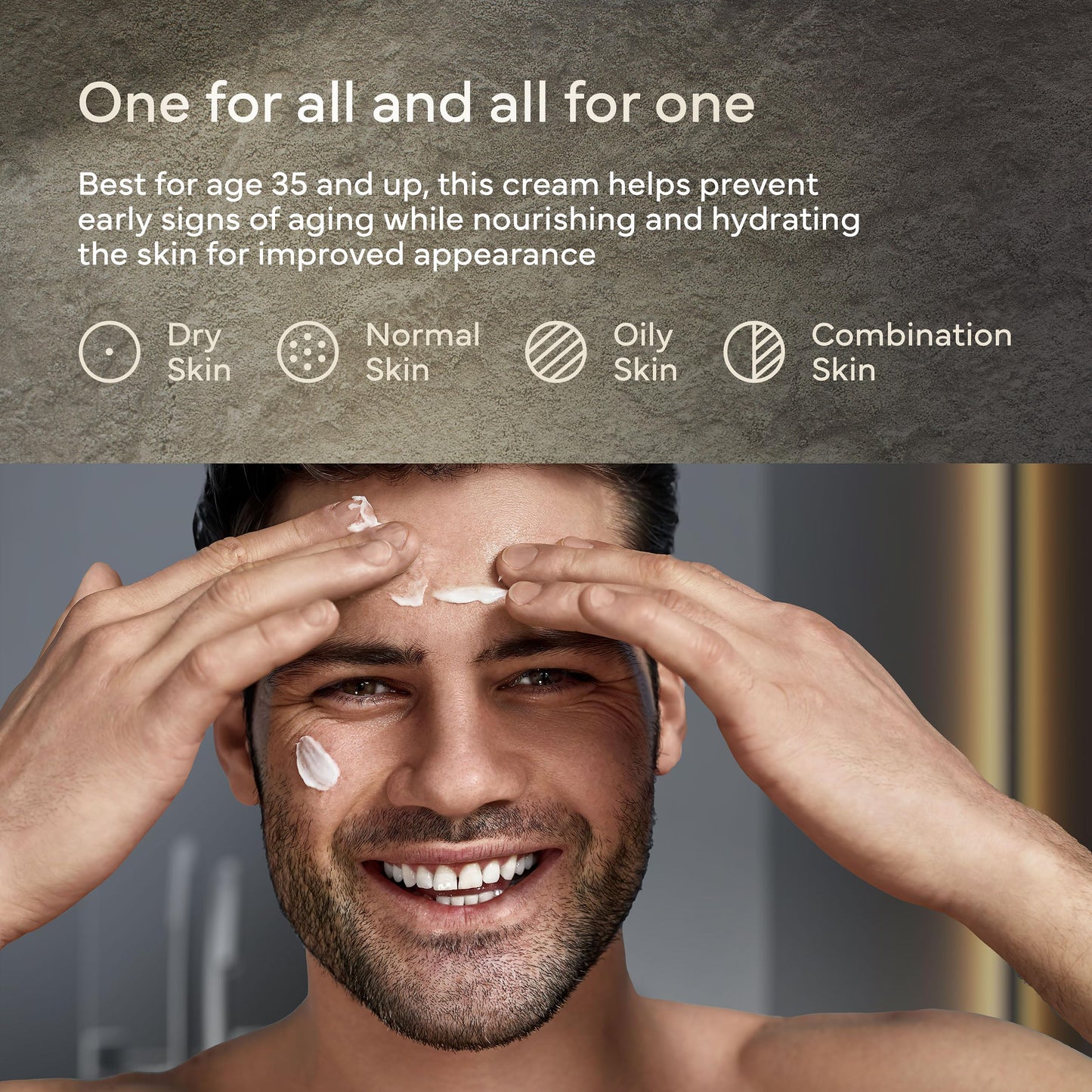 SEACRET Men’s All-in-One Face Moisturizer & Aftershave - 4-Month Supply, Anti-Aging Cream with Niacinamide & Adenosine, Non-Greasy Daily Hydration for Sensitive Skin, 4.4 Fl Oz / 125 ml