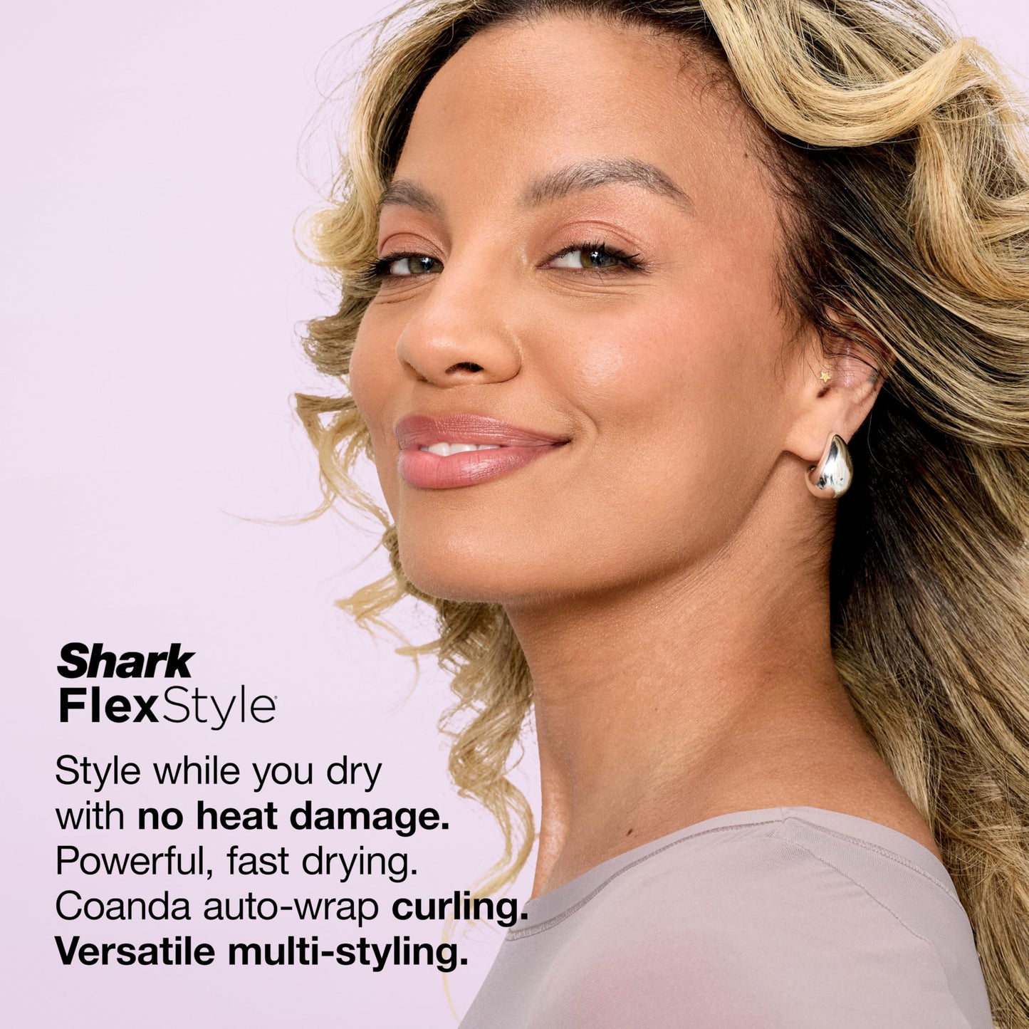 Shark FlexStyle | Air Multi-Styler & Drying System | Hair Dryer Brush for Blowouts with Coanda Auto- Wrap Curlers, Oval & Paddle Brush & Concentrator Attachment | Stone | HD430
