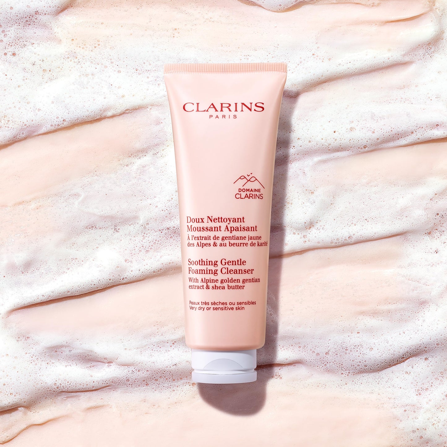 Clarins Soothing Gentle Foaming Face Cleanser | Cleanses, Soothes, and Comforts | Contains Nourishing Shea Butter | Soap-Free| SLS-Free| Very Dry or Sensitive Skin Types | 4.2 Ounces (Pack of 1)