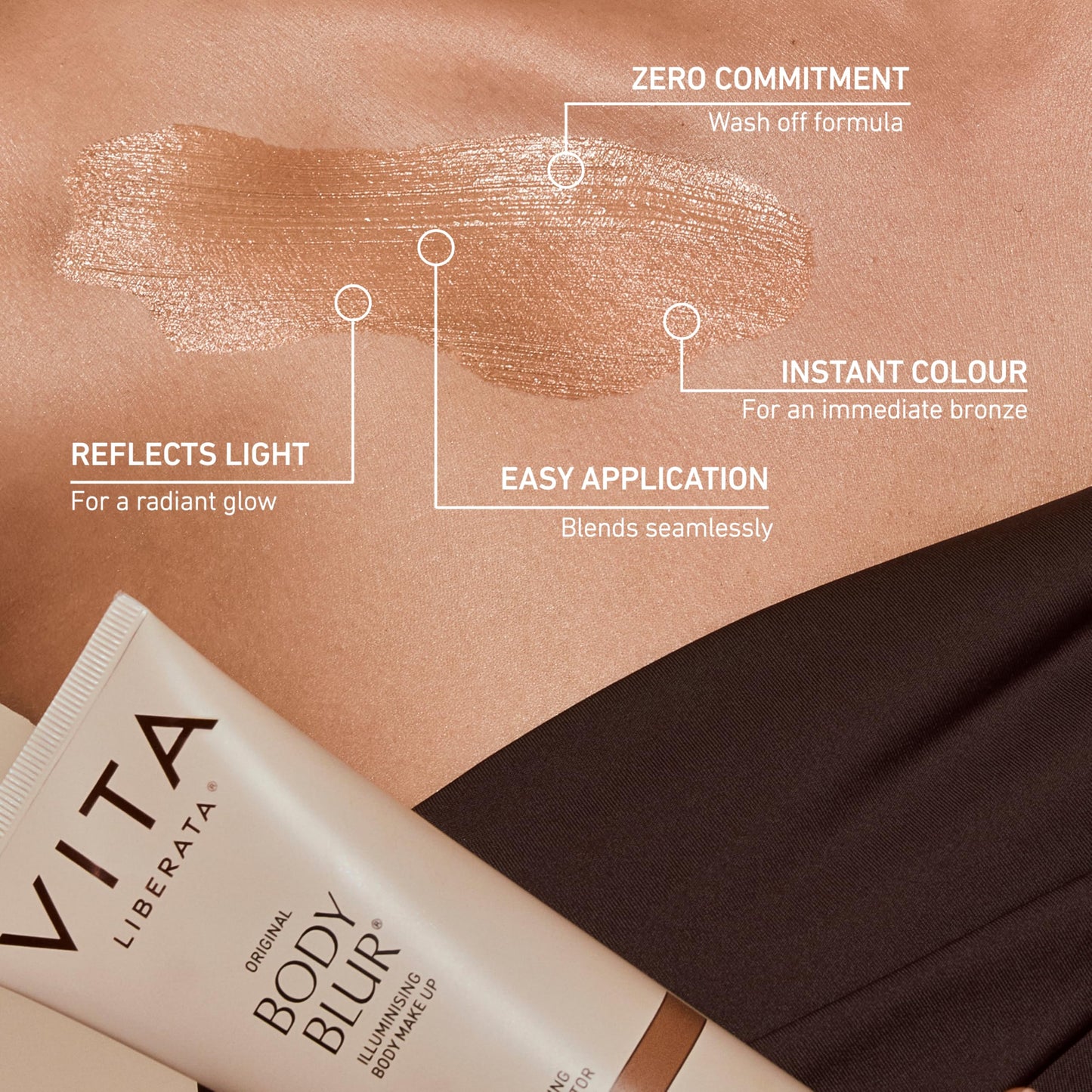 Vita Liberata Body Blur, Leg and Body Makeup. Skin Perfecting Foundation for Flawless Bronze, Easy Application, Radiant Glow, Evens Skin Tone, New Packaging