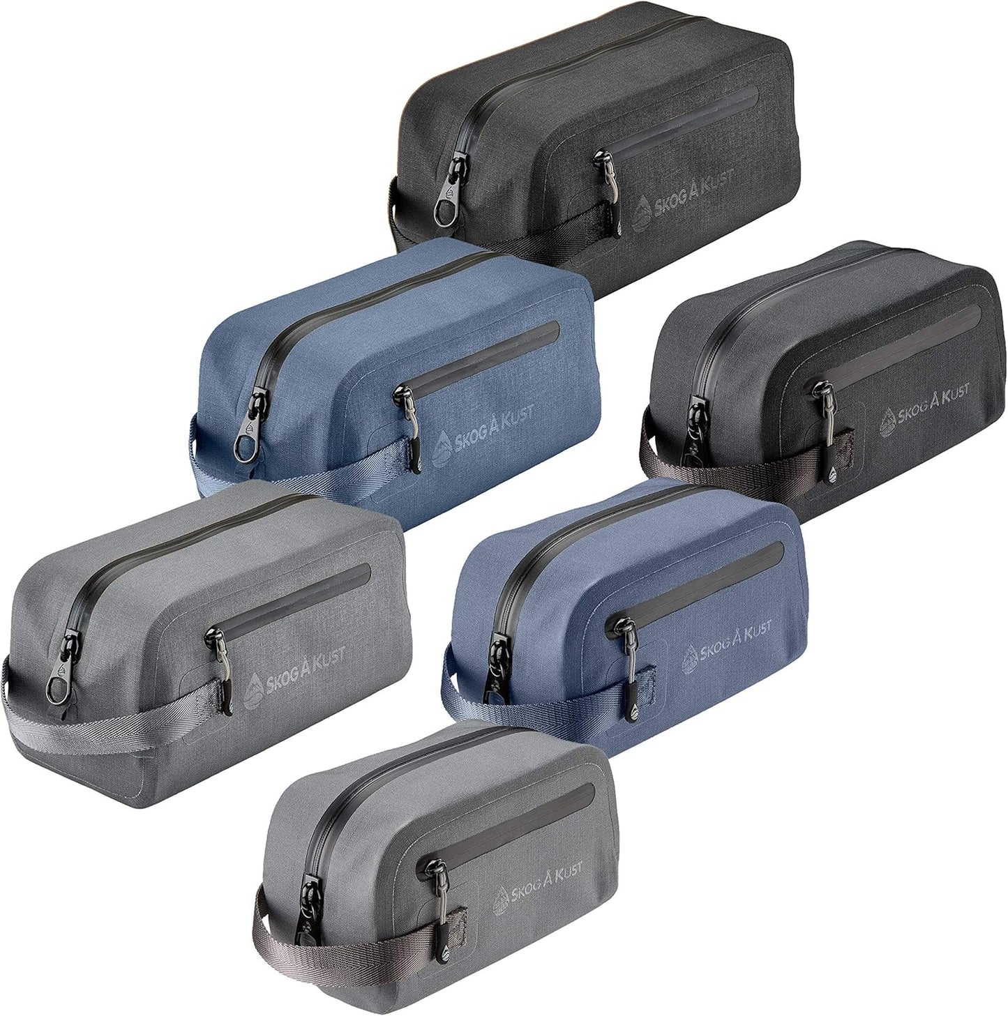 Skog Å Kust DoppSåk Waterproof Travel Toiletry Bag - Large, Leak-Proof Design, Black