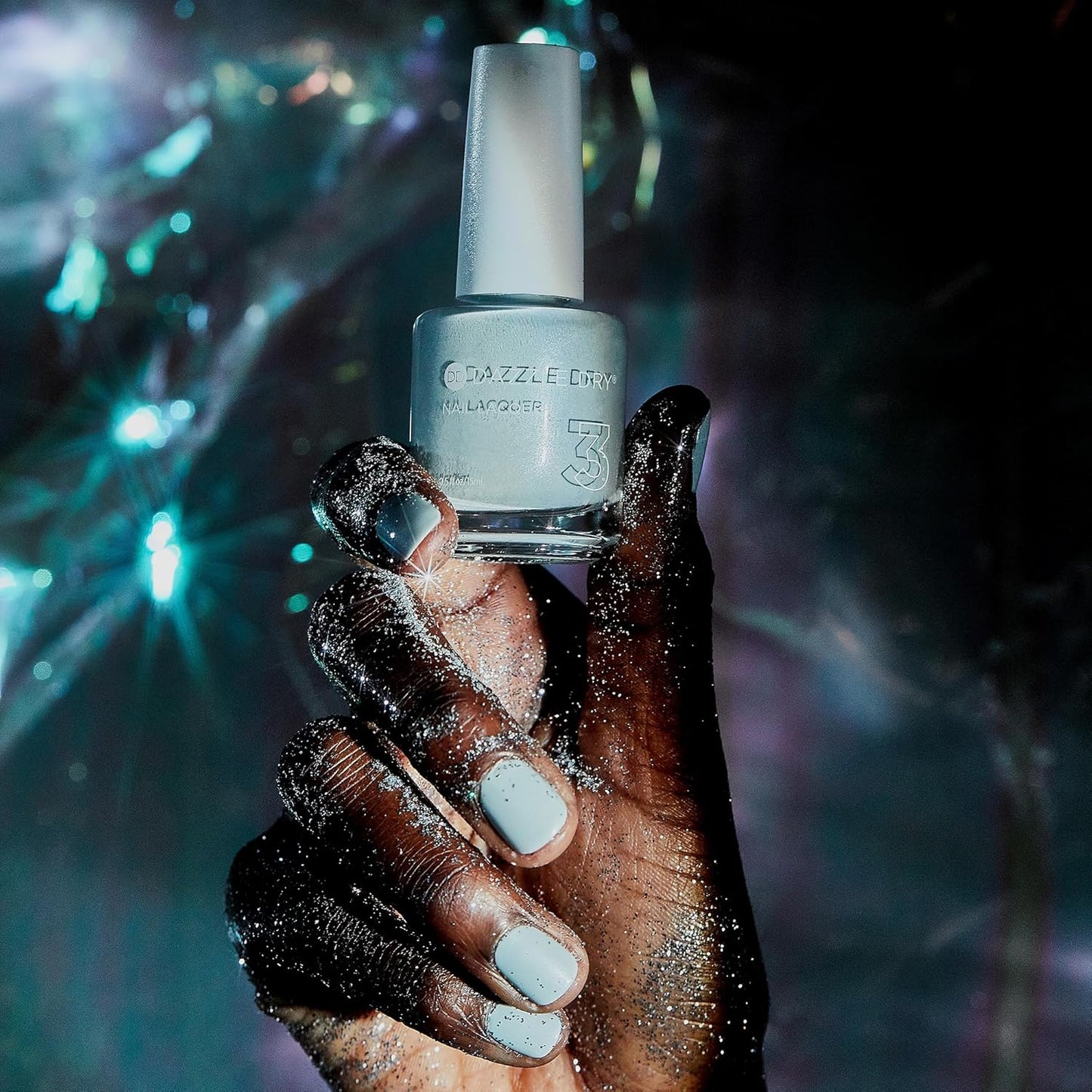 Dazzle Dry Nail Lacquer - Moonlight Pearlescent Grey-Toned Blue | Full Coverage 0.5 fl oz