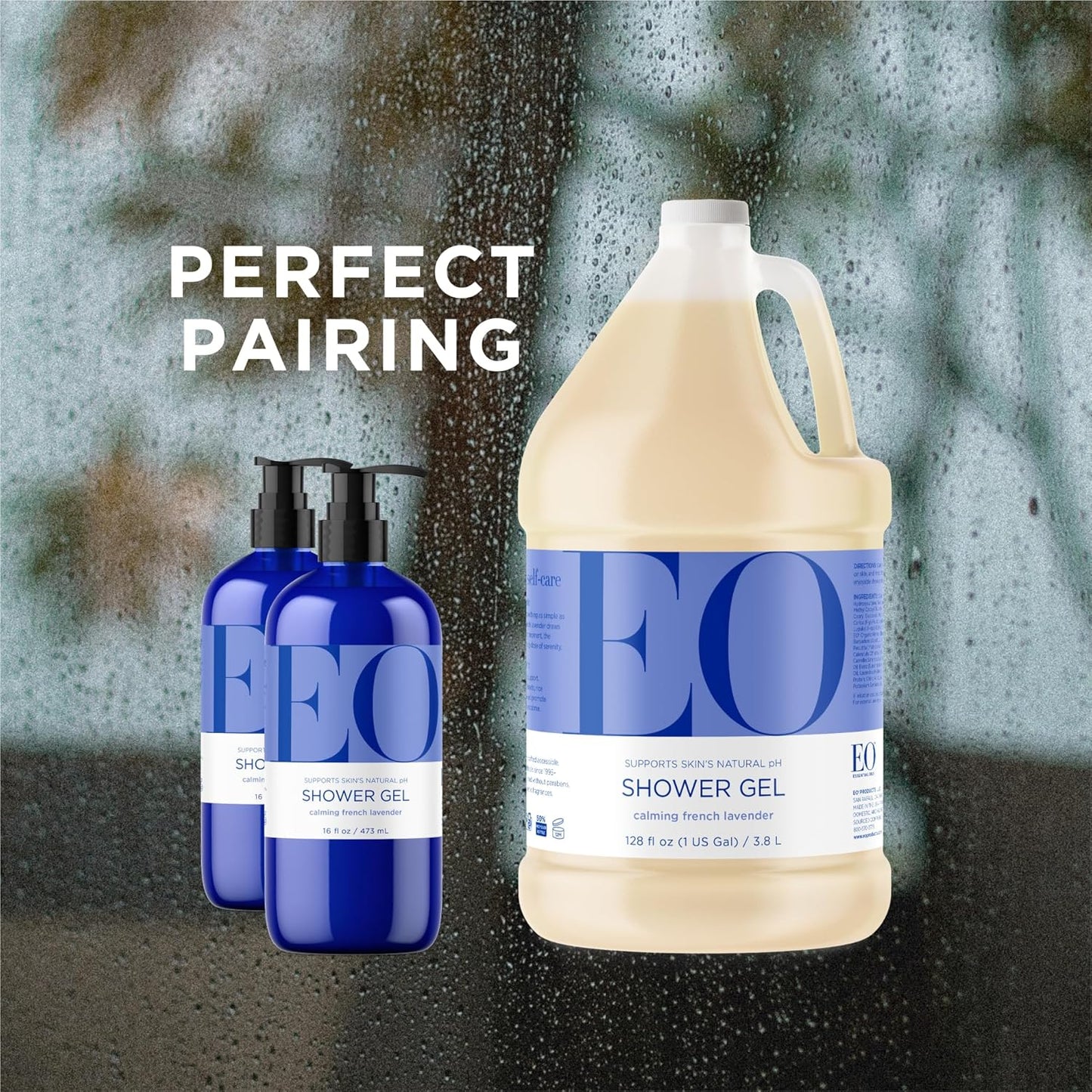 EO Shower Gel | Organic Lavender Body Wash - 16 Ounce Pack of 2, Plant-Based Skin Conditioner with Essential Oils