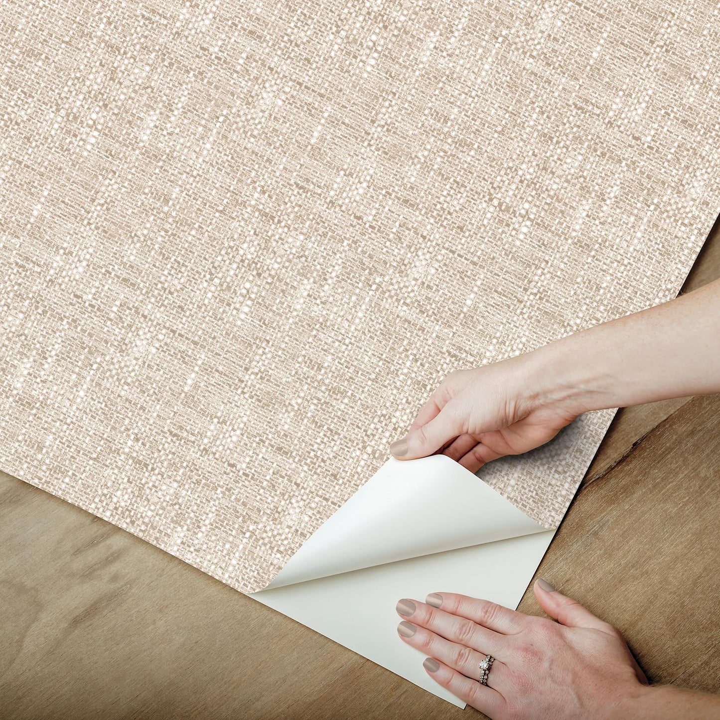NuWallpaper by WallPops Tan Poplin Peel and Stick Wallpaper, NUS5002