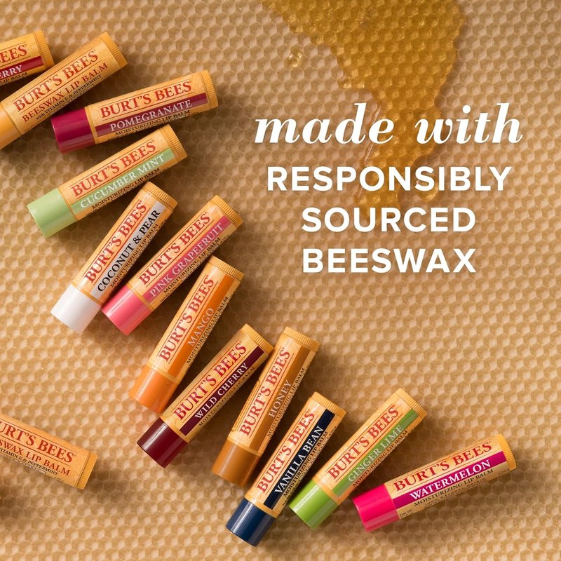 Burt's Bees Lip Balm - Mango Flavor, Natural Beeswax Moisturizer | 2 Tubes, 0.15 oz Each
