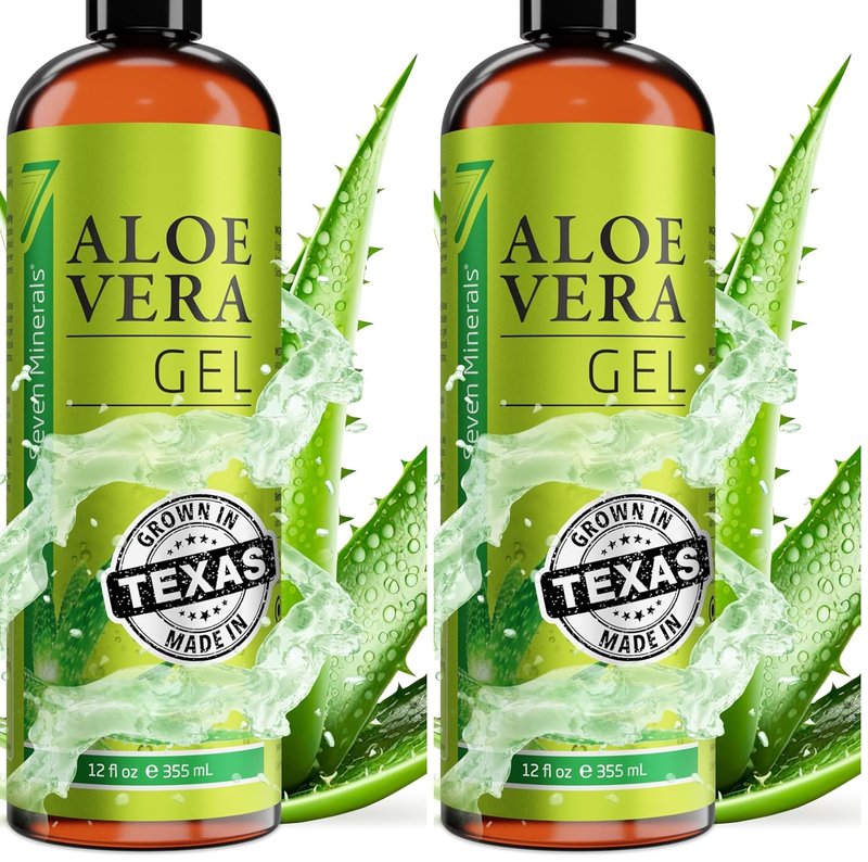 Aloe Vera Gel - 99% Organic & Fast Absorbing - No Xanthan, No Sticky Residue | 12 oz (Pack of 2)
