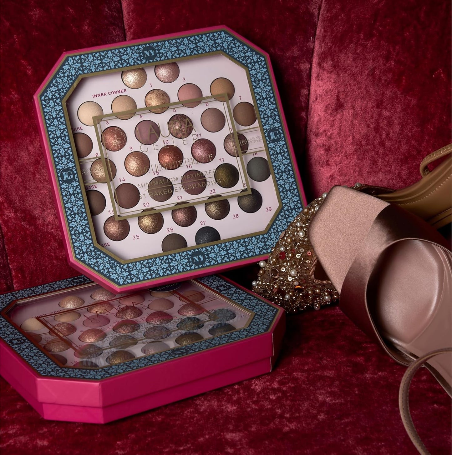 Laura Geller Ultimate Essentials Palette - 31 Baked Eyeshadows + 4PC Eye Brush Set for Flawless Makeup