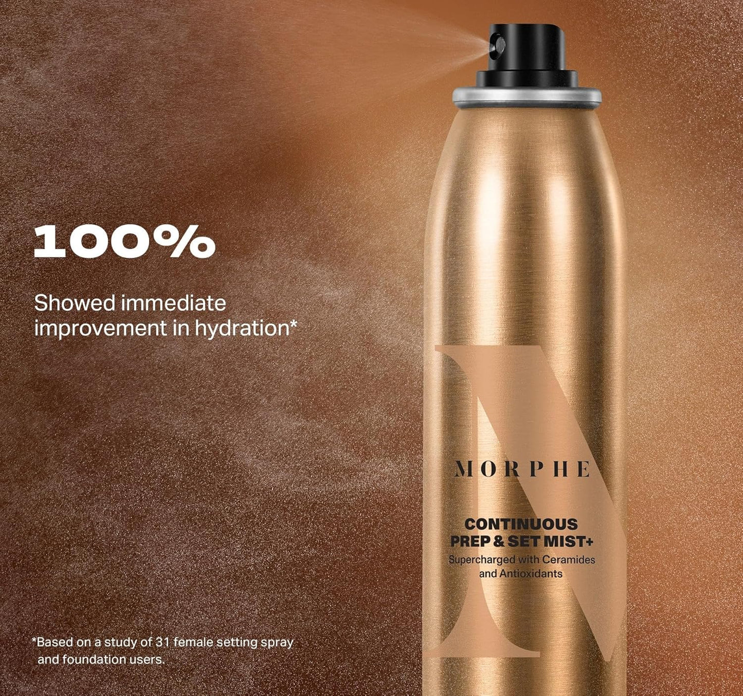 Morphe Continuous Prep & Set Setting Spray - Hydrating Makeup & Skin Prep Spray with Ceramides | 2.8 oz