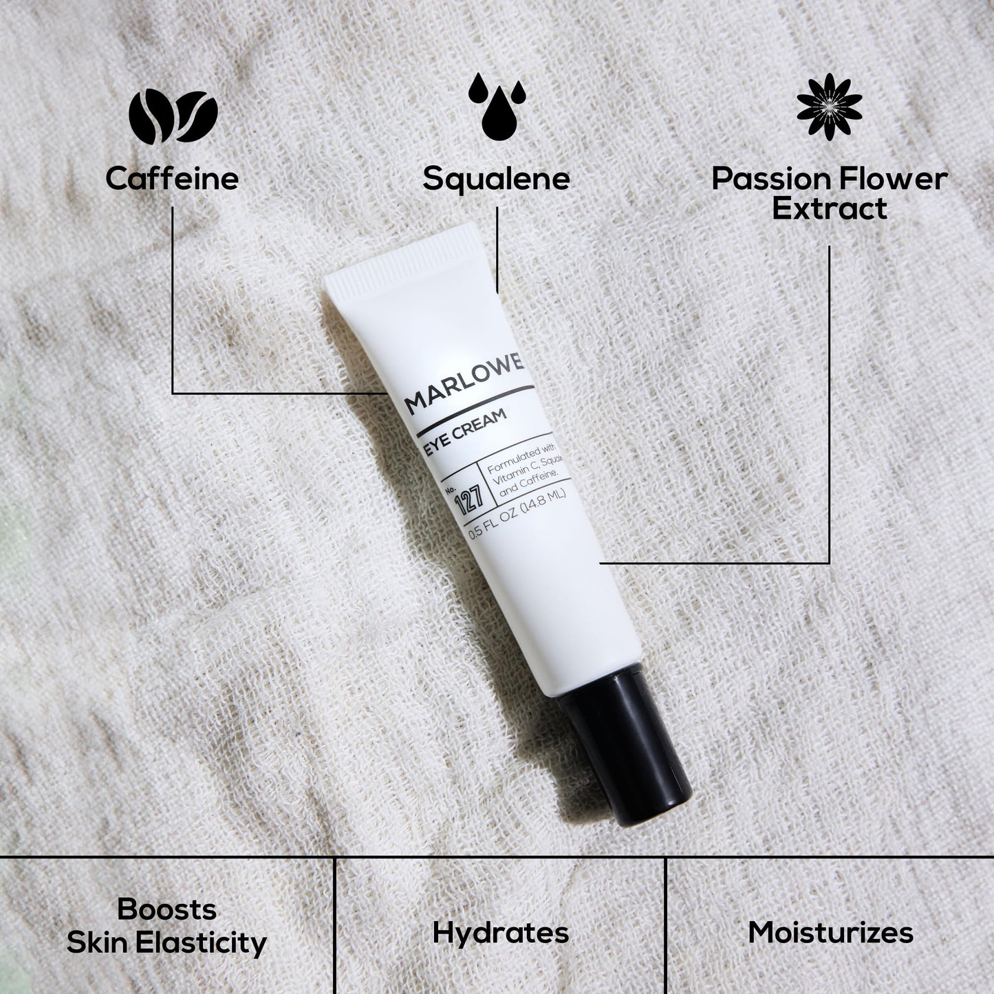 MARLOWE. Eye Cream for Dark Circles and Puffiness, Moisturizing, 0.5 oz