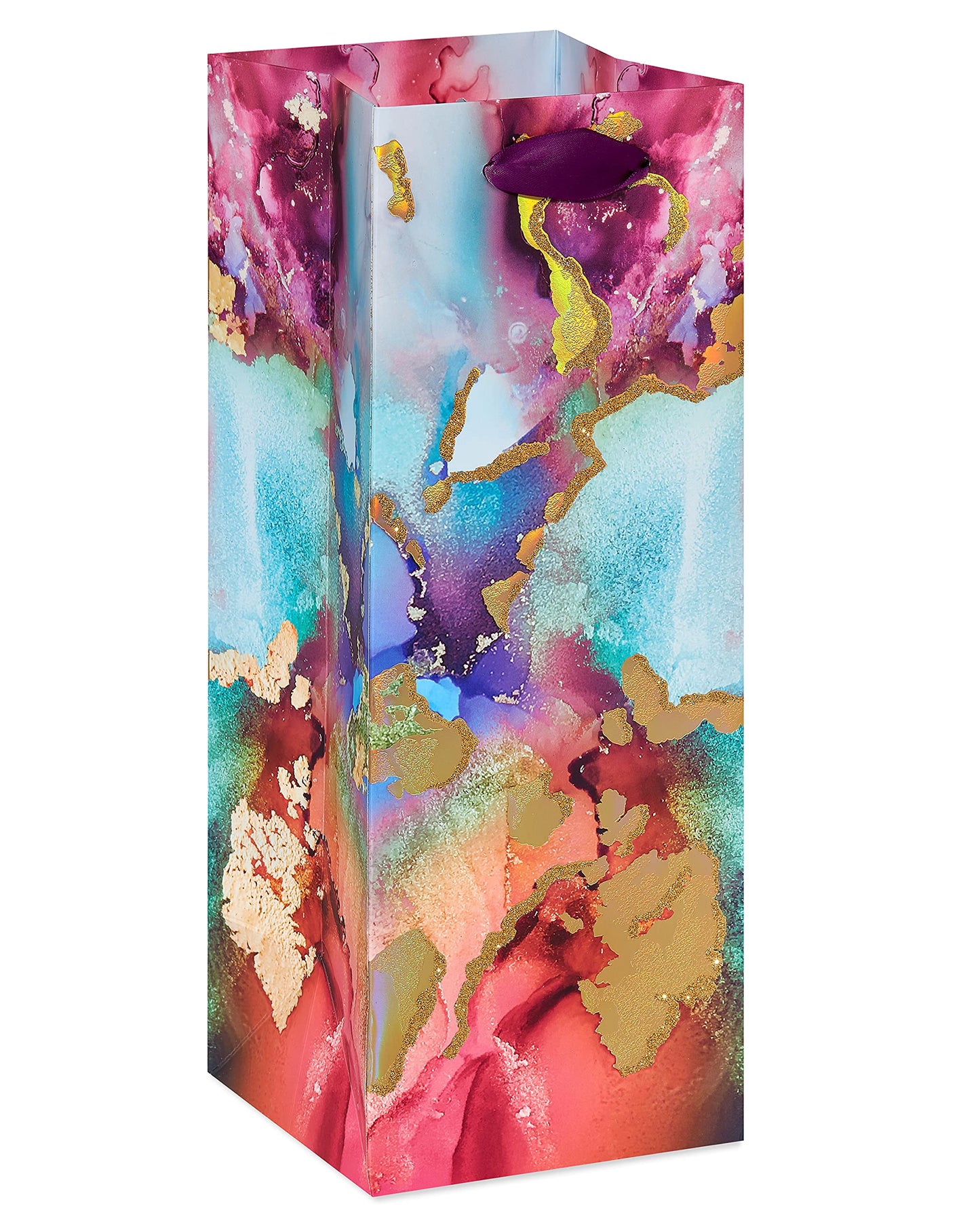 Papyrus 14" Wine Gift Bag (Galaxy) for Birthdays, Weddings, Bridal Showers and All Occasions (1 Bag)