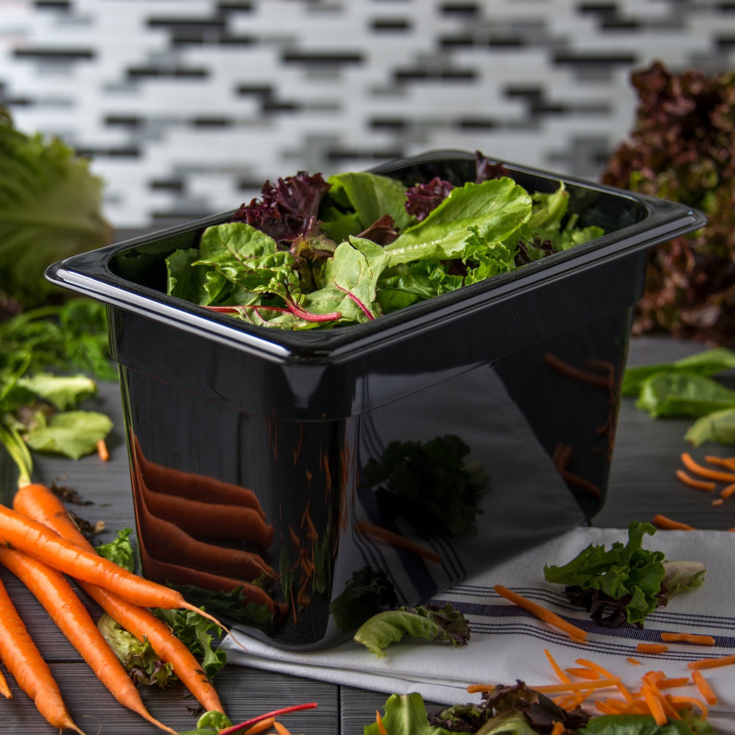 Carlisle FoodService Products 3068203 StorPlus Fourth Size Food Pan, Polycarbonate, 6" Deep, Black