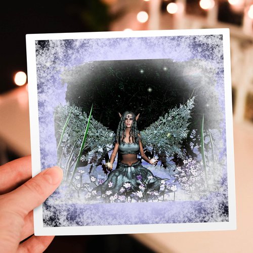 3dRose Winter Solstice Winter Fairy - Greeting Cards, 6 x 6 inches, set of 12 (gc_31042_2)