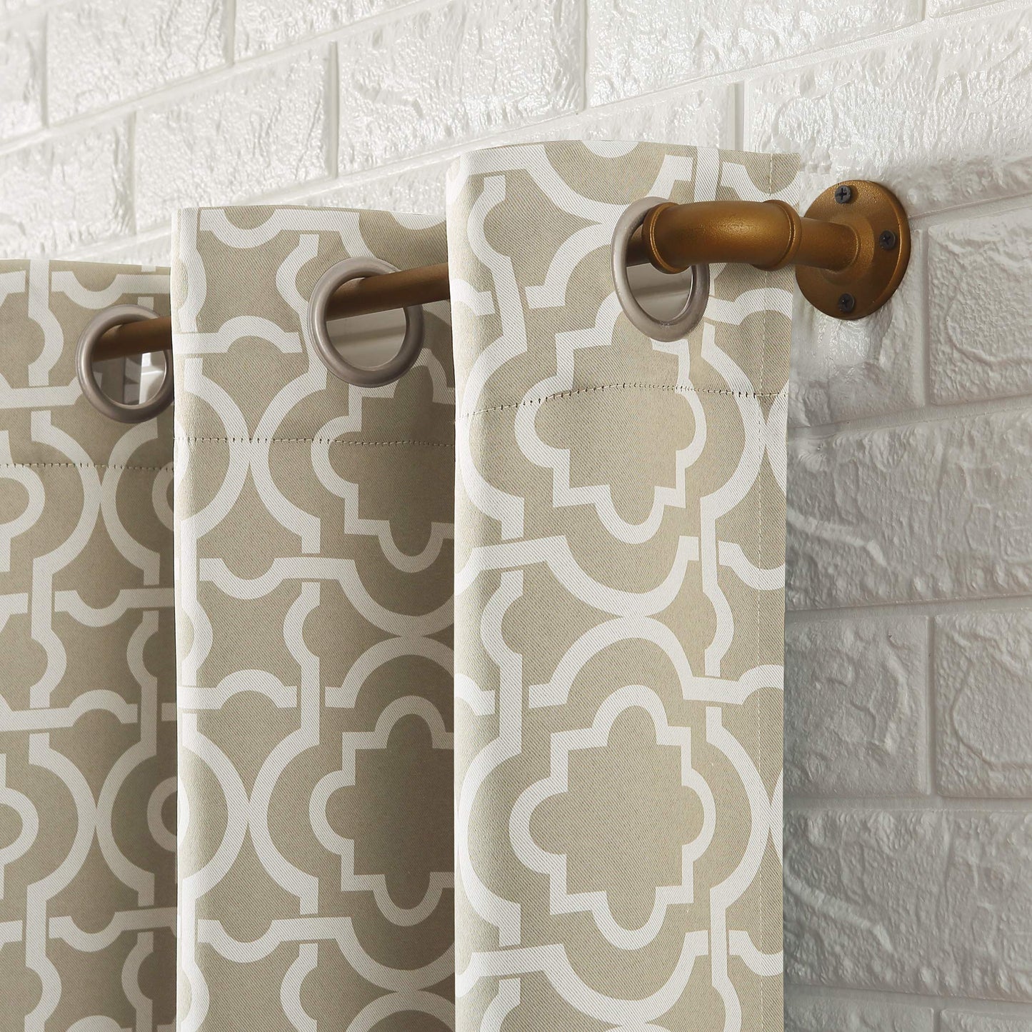 Sun Zero Barnett Trellis Blackout Grommet Curtain Panel, 40" x 84", Taupe
