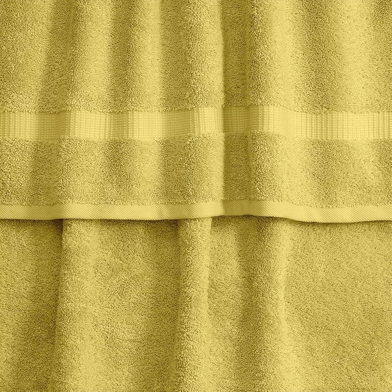Turkish Cotton Washcloth Set - Ultra Soft, Super Absorbent | 13x13 Inch | 12 Washcloths in Yellow