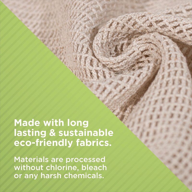 Bean Products Hemp Washcloth - Loose Weave Design for Effective Cleaning - Open Knit Exfoliating Wash Cloth - Fast Drying, Hemp & Organic Cotton - 10” x 12”, 4 Pack