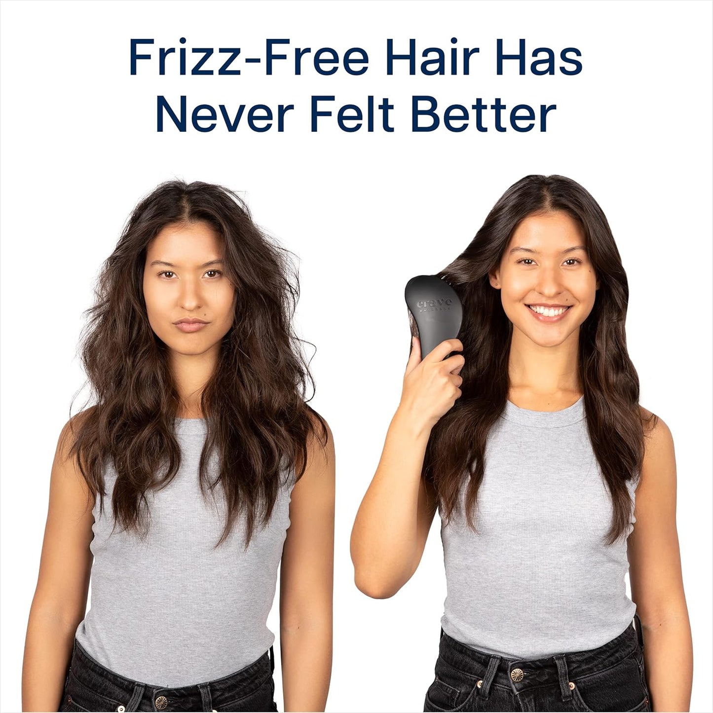 Detangling Brush for Curly & Straight Hair - Glide Thru Hair Comb for Adults & Kids | Black