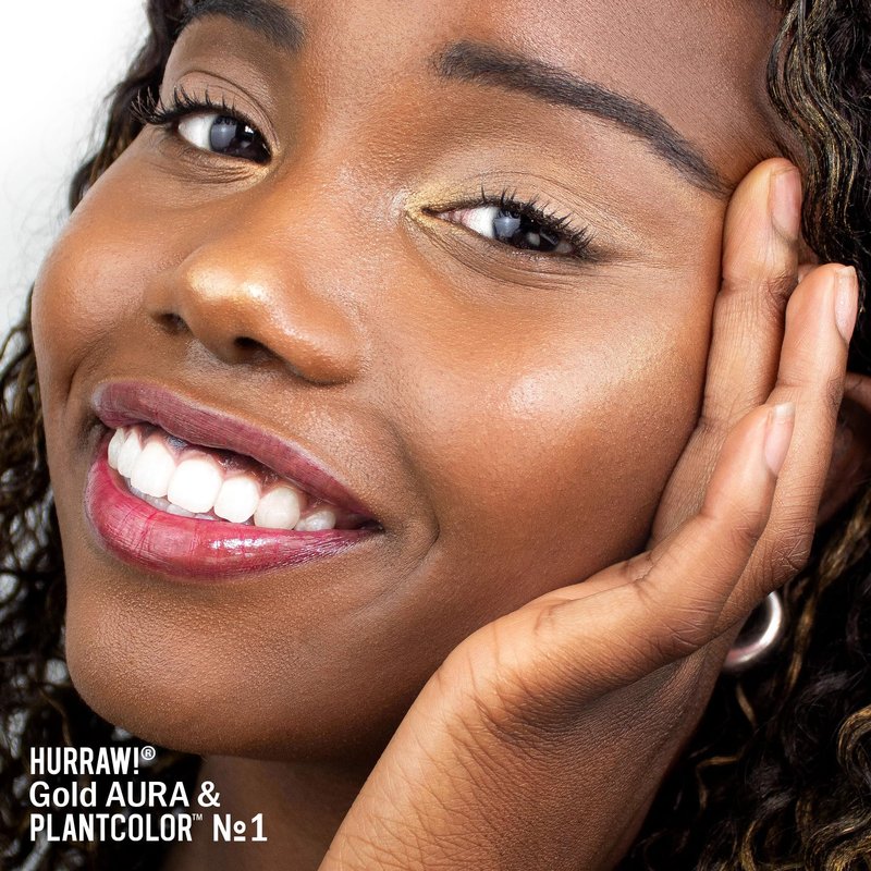 Hurraw! Gold Aura Balm: Coconut-based Highlighter, Shimmer, Illuminator & Luminizer. Healthy Beauty with Synthetic Mica. Certified Vegan & Cruelty Free. Organic, Non-GMO & Natural. Made in USA