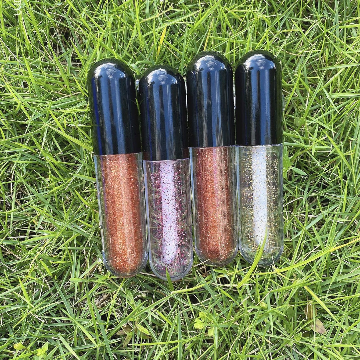 Round Lip Gloss Tubes - 10 Pack Mini 4.5ml Containers with Wand & Rubber Stoppers | Ideal for DIY Cosmetics (Black)