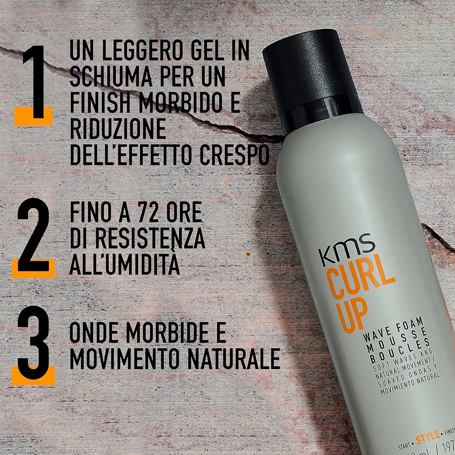 KMS CURLUP Curl Defining Wave Foam Mousse - 6.9 Oz | Lightweight, Frizz Control