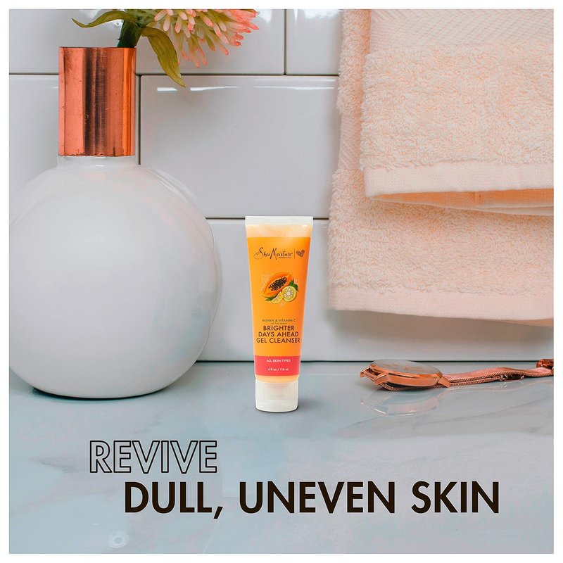 SheaMoisture Gel Cleanser - Papaya & Vitamin C for Dull, Uneven Skin Tone | 4 oz (Pack of 2)