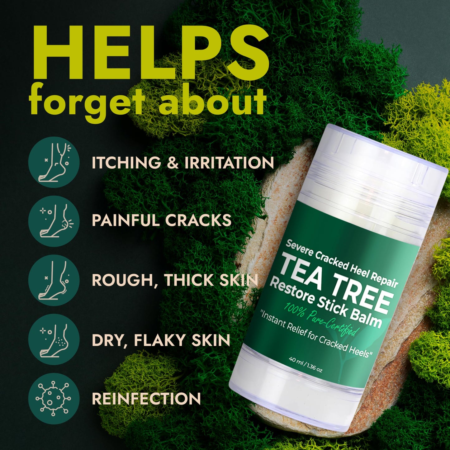 Foot Cream with Tea Tree Oil | Antifungal Cream to Soothes Cracked Heels, Dry Skin & Itchy Feet | Helps with Athlete’s Foot, Nail Fungus & Jock Itch | Relieves Itching & Burning | 4.05 fl oz