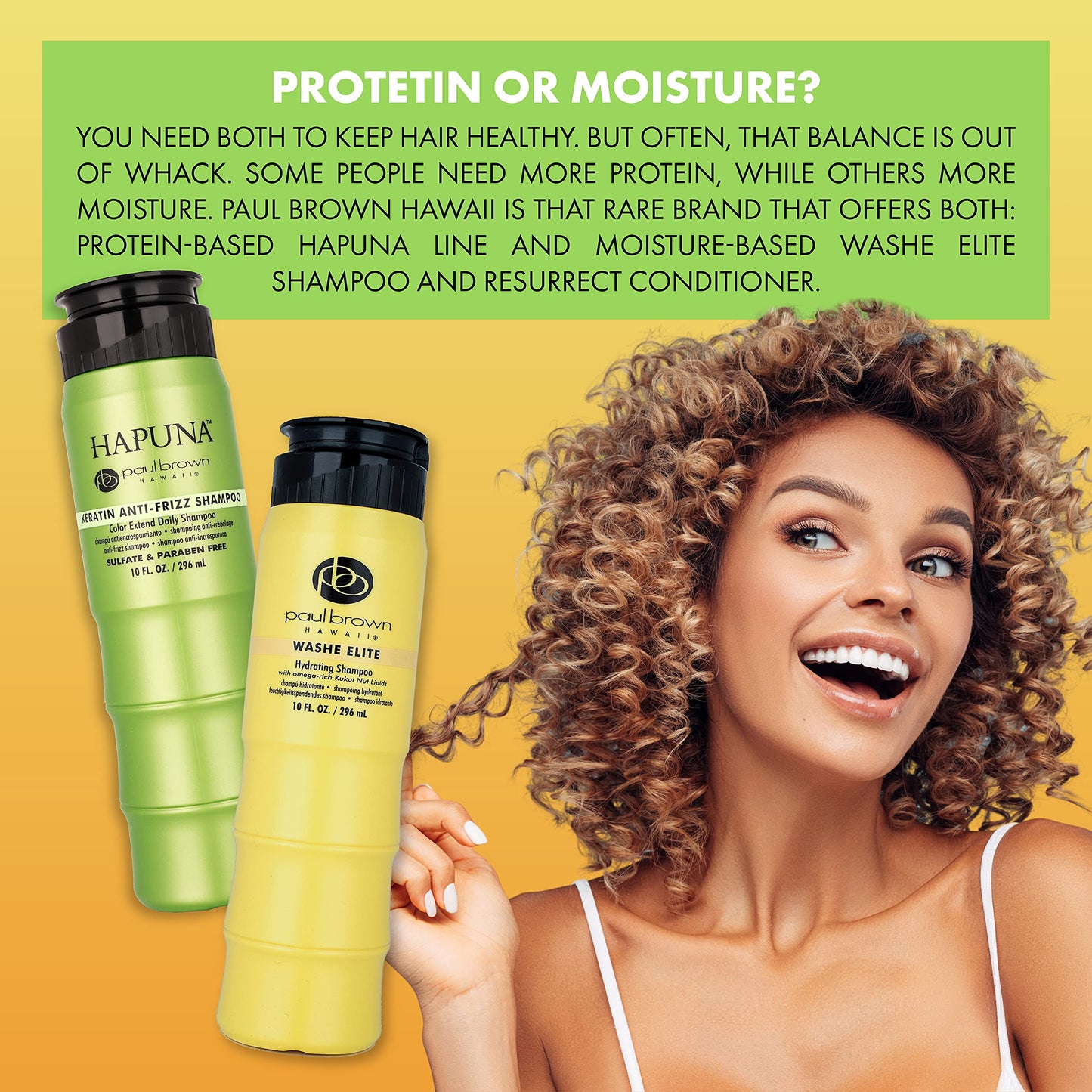 Paul Brown Hawaii Washe Elite Shampoo | Hydrate & Treat Damaged Hair | Moisturizing Hair Product, Safe for Color-Treated Hair, Antioxidant Kukui Nut Oil Protects Against Aging (33 oz.)