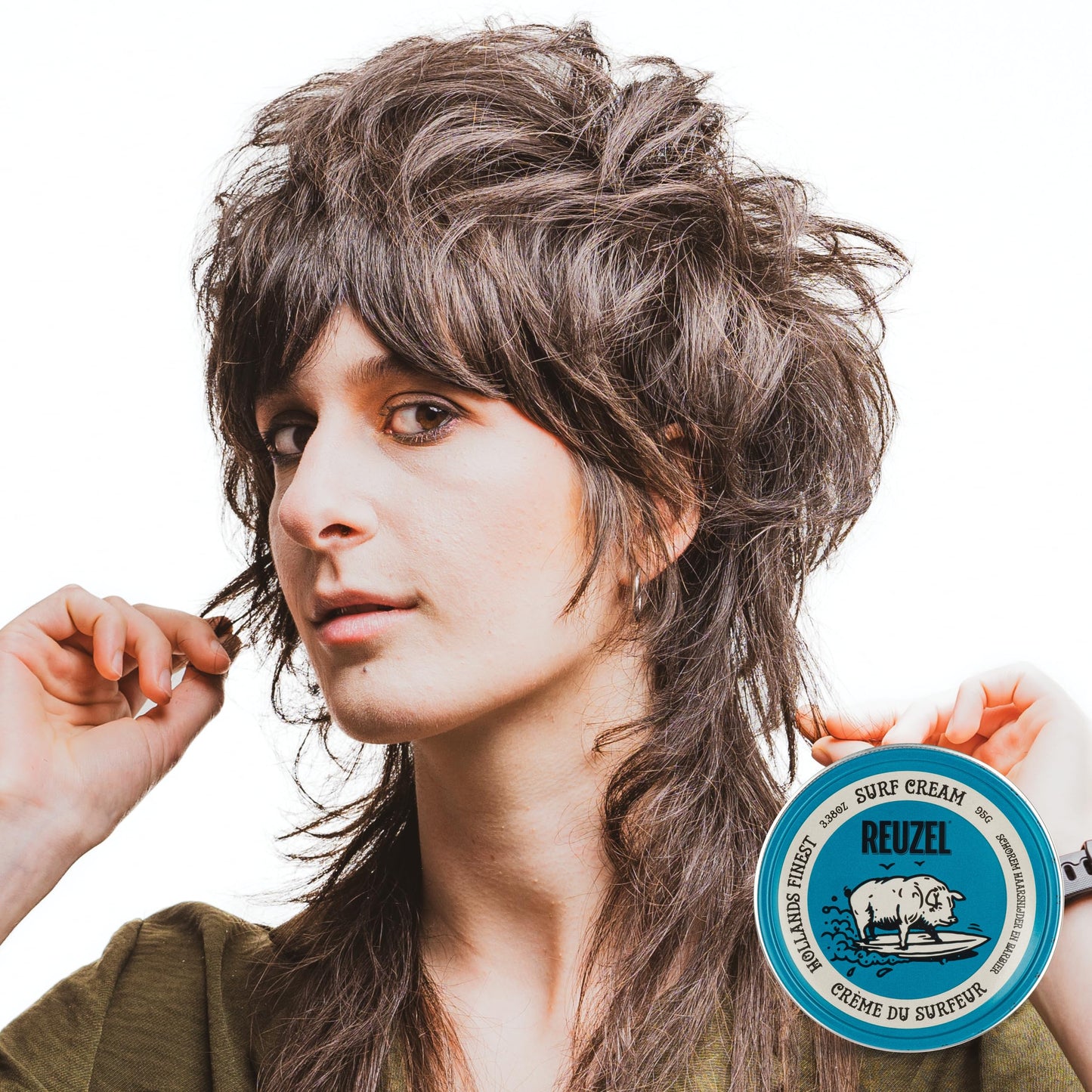 REUZEL Surf Texture and Definition Cream, Light All Day Hold, Water Soluble Styling, Matte Finish & Flake Free, For All Hairstyles, 3.38 oz