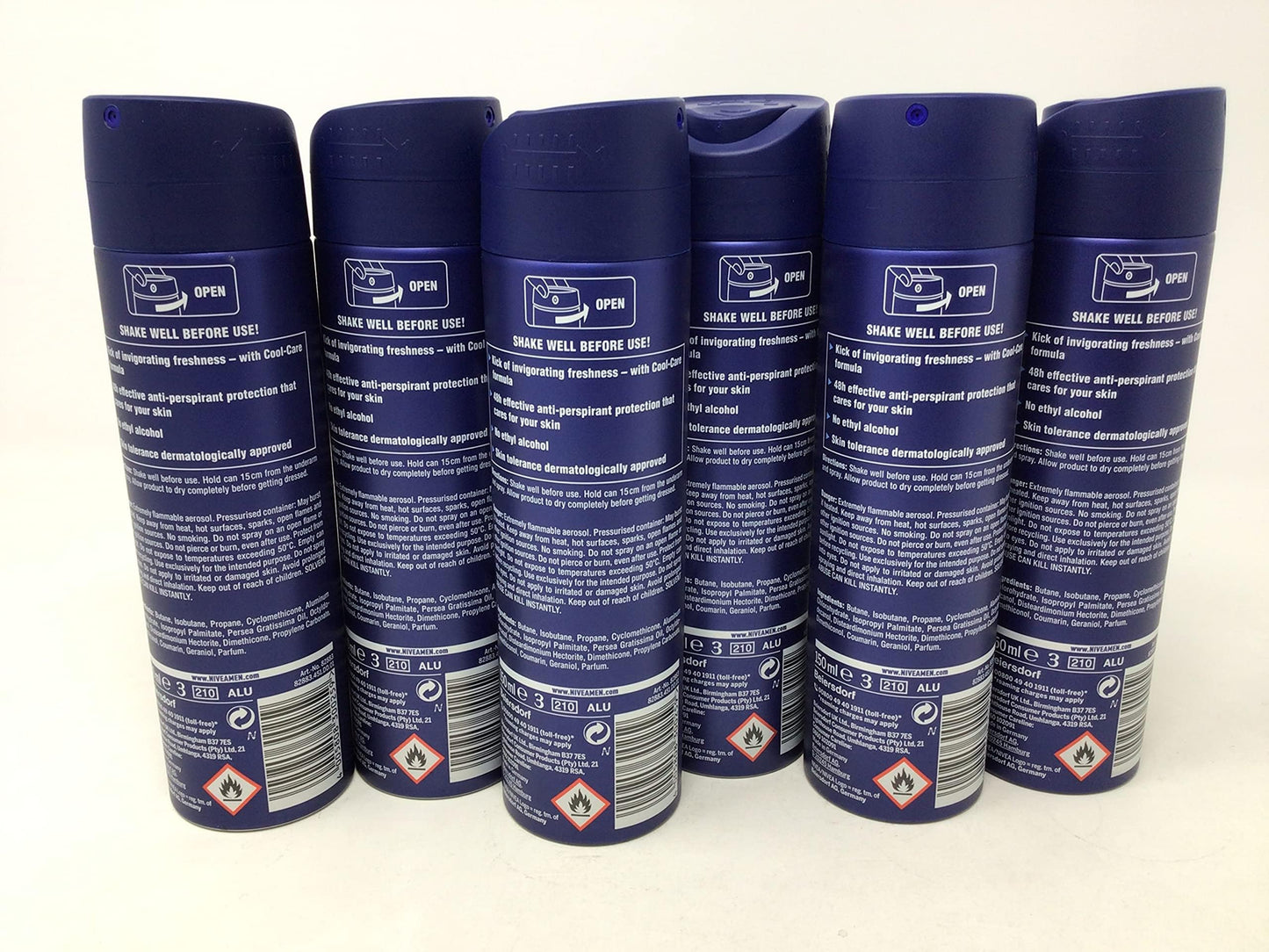 6 x Nivea Men Cool Kick 48h Anti-Perspirant 150ml by Nivea Men