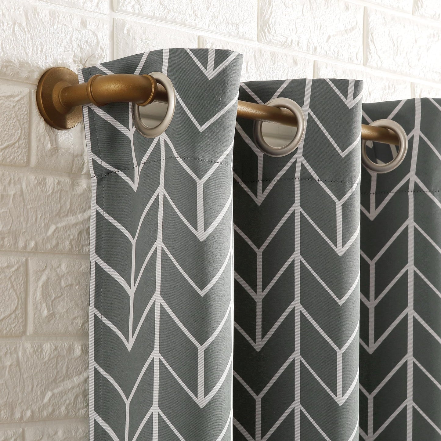 Sun Zero Kenwood Chevron Blackout Grommet Curtain Panel, 40" x 63", Gray