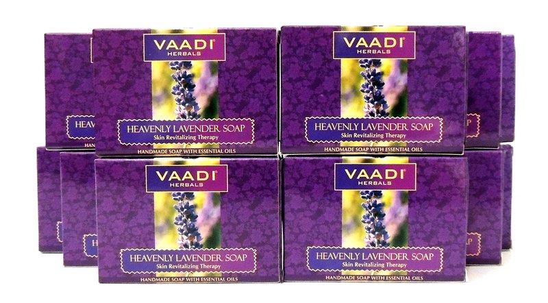 Vaadi Herbals Lavender Soap with Rosemary Oil - Handmade Herbal Soap with 100% Pure Essential Oils - ALL Natural Pack of 12(Regular Size) - 2 LB