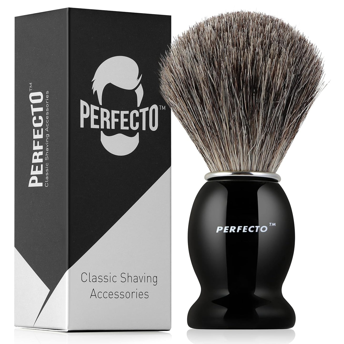 Shaving Brush for Men - Perfecto Synthetic Bristles for Ultimate Wet Shave | Barbershop Quality Accessory