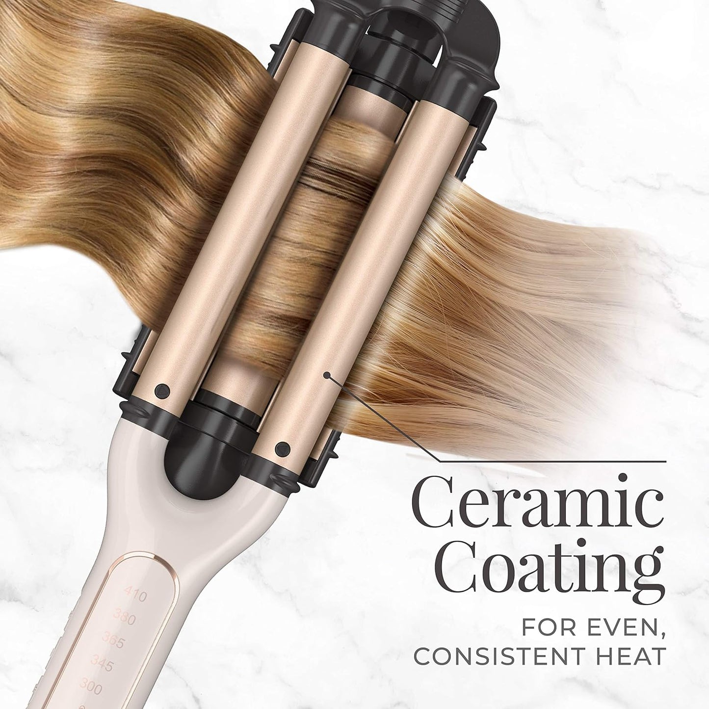 Remington 4-in-1 Adjustable Hair Waver - Pure Precision Technology for Versatile Styles | Cream, 1 Count